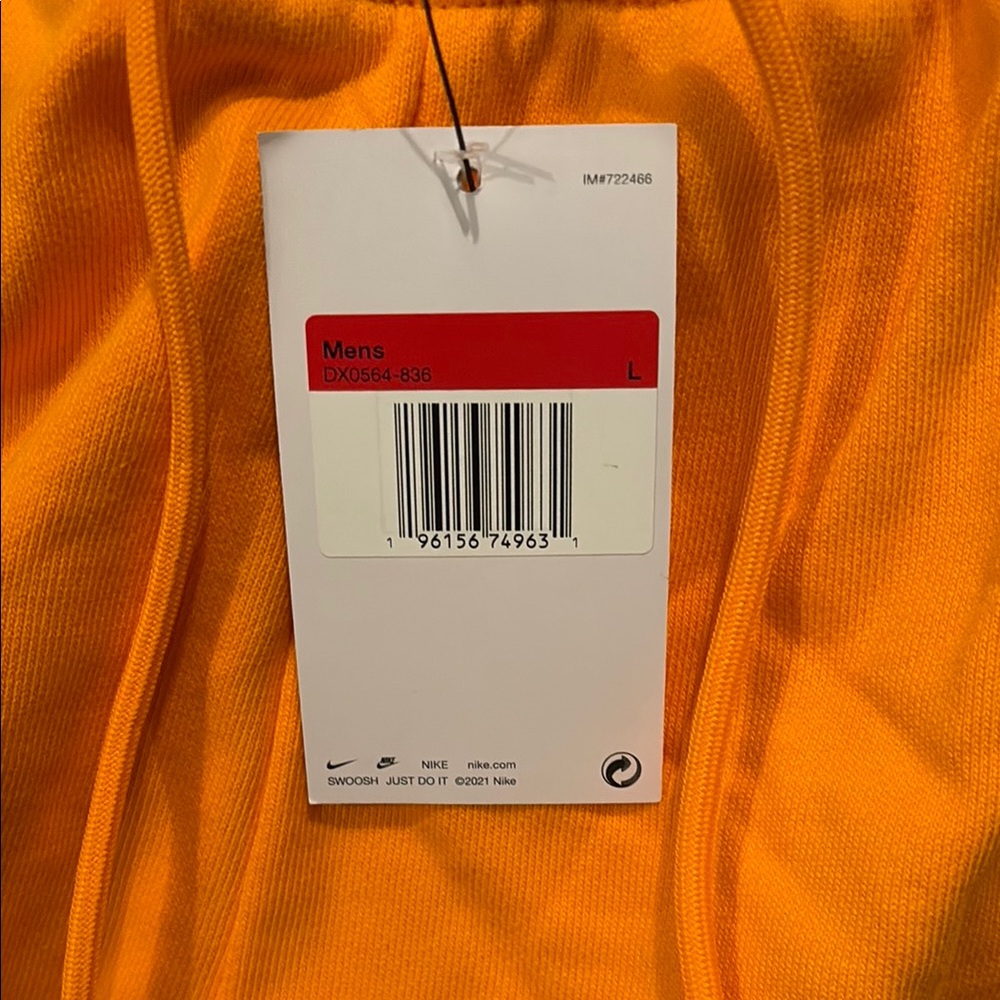 Nike mens Orange Jogger Pants size L - Picture 2 of 6